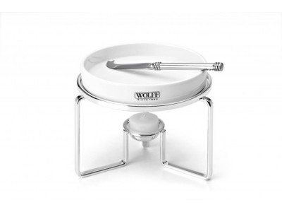 Rechaud para queijo Brie Inox de 27cm com Faca 